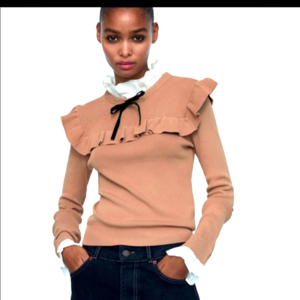 Zara Knit Sweater with Bow